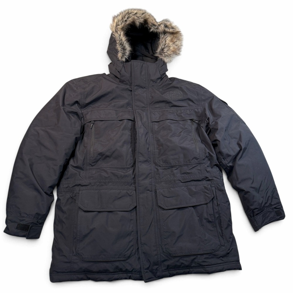 The North Face McMurdo Parka Mens XL Black Down Jacket Faux Fur Hood NF0A33RF